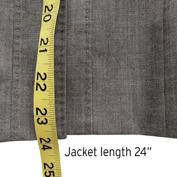 Anne Klein Round Neckline 5 Button Gray Lightweight Wool Blend Skirt Suit Size 2 - Picture 11 of 16